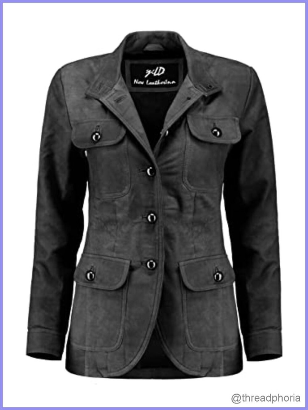 Lambskin Napa Leather Blazer Coat Double Back Slit